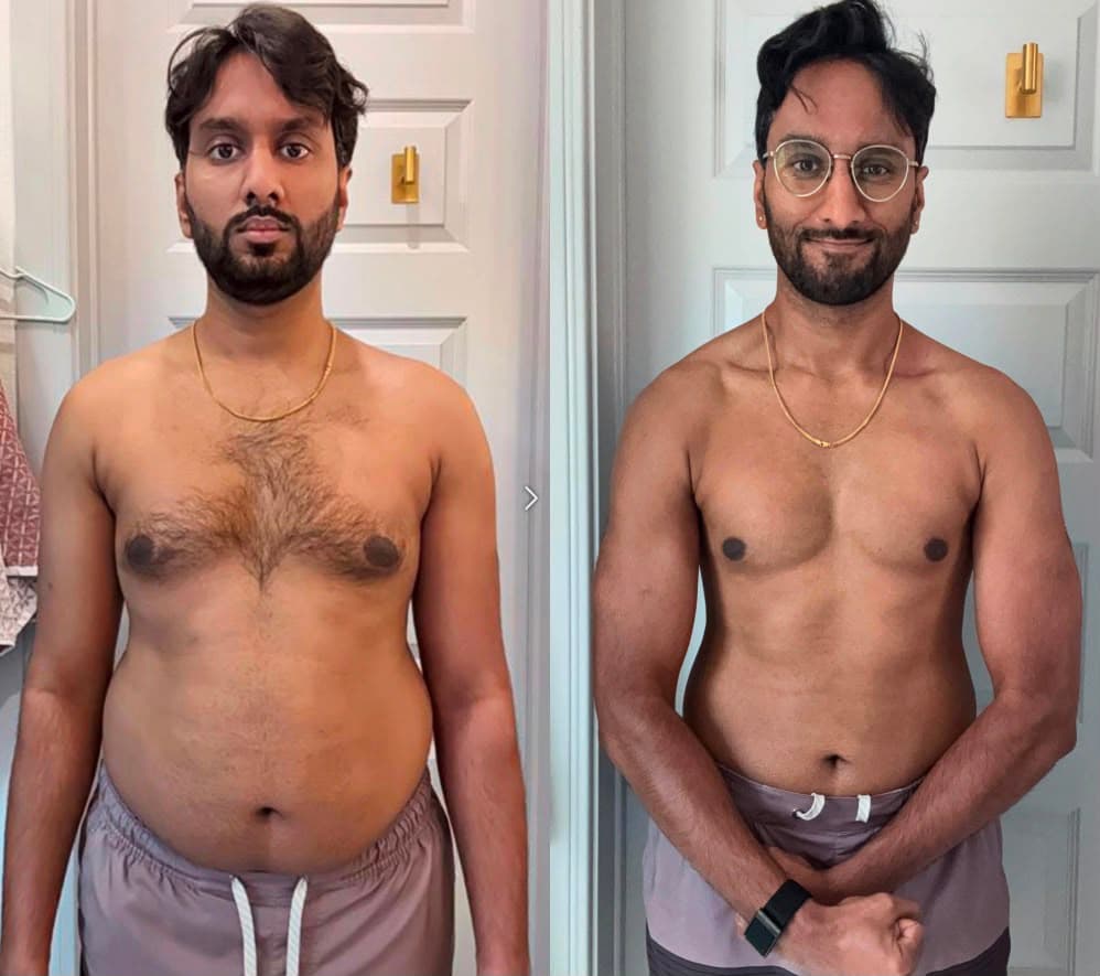 32-year-old dad lost 26 lbs in 6 months without giving up family time, Pratyush Liftz client
